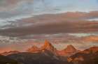 USA, Wyoming. Grand Teton and alpenglow on west side of Teton Mountains. Art Print